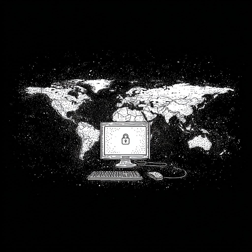 A computer screen with a lock icon, representing a robust cybersecurity defense in a distributed environment.
